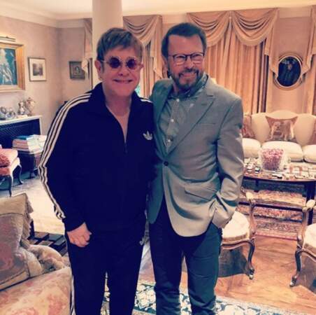 Deux légendes de la musique se sont rencontrées : Elton John et Bjorn Ulvaeus du groupe ABBA. 