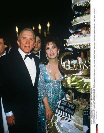 Avec Gina Lollobrigida lors du gala du 10ème anniversaire des Césars en 1985 