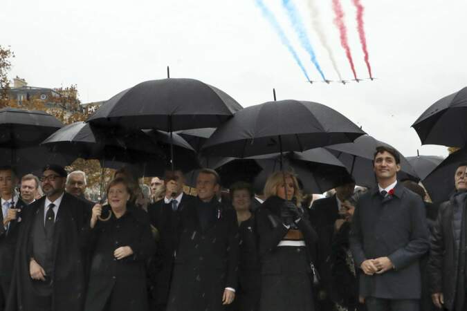 Les parapluies étaient de rigueur pour cette commémoration de l'Armistice de la guerre de 14-18