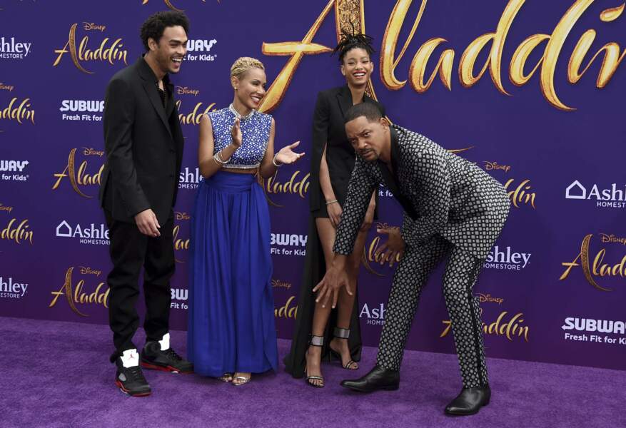 Mai 2019, Los Angeles, Trey et Willow Smith assistent à la première "d'Aladin" en compagnie de leurs parents