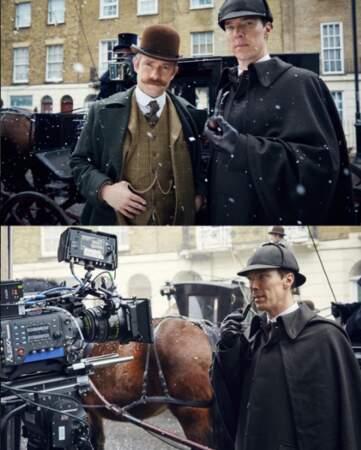 Sherlock et Watson sur le tournage de l'effroyable mariée 