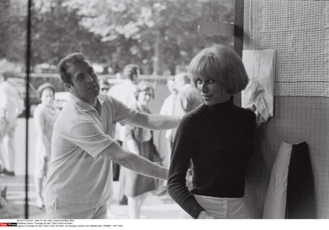 Sur le tournage du film Duel à Fleur de Peau, de Georges Lautner (1965)