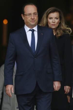 François Hollande, accompagné de sa compagne, Valérie Trierweiler
