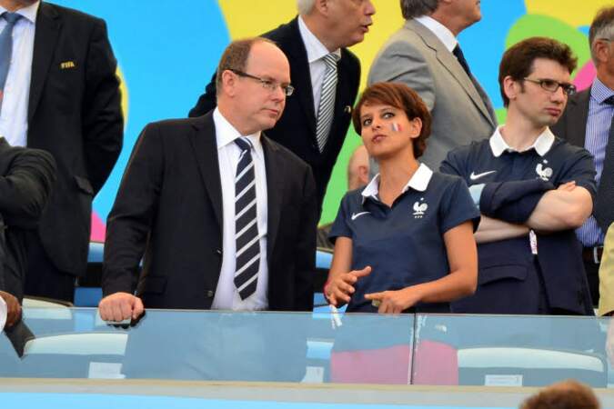 Présents également dans les tribunes : Prince Albert II de Monaco et la ministre des sports, Najat Vallaud-Belkacem