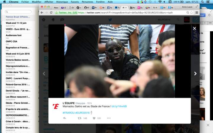 S'il n'était pas sur le terrain, Mamadou Sakho était quand même au Stade de France