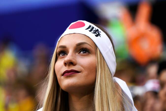 Une charmante supportrice du Japon, qui n'ont pas démérité face à la Colombie (1-0) 