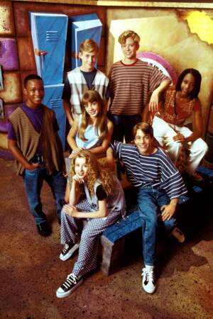 Photo de groupe en 1993 dans l'émission télévisée Mickey Mouse Club avec Gosling, Timberlake, Aguilera et Spears.