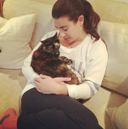 Lea Michele et son chat, une grande histoire d'amour !