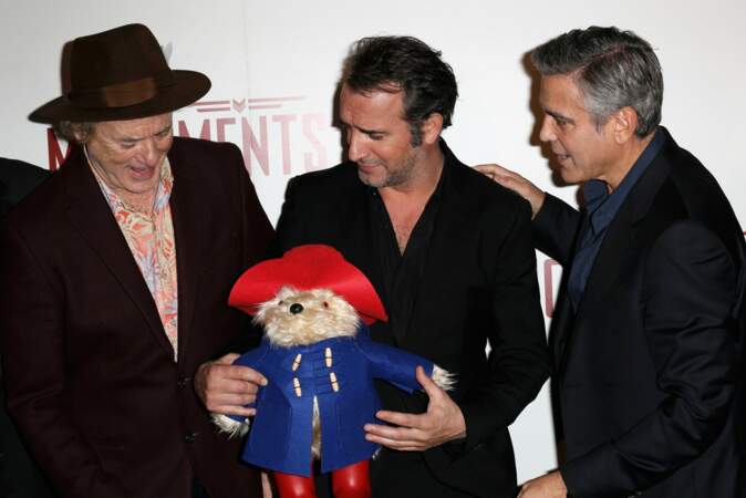 Bill Murray, Jean Dujardin et George Clooney à l'avant-première parisienne de Monuments Men, mercredi 12 février