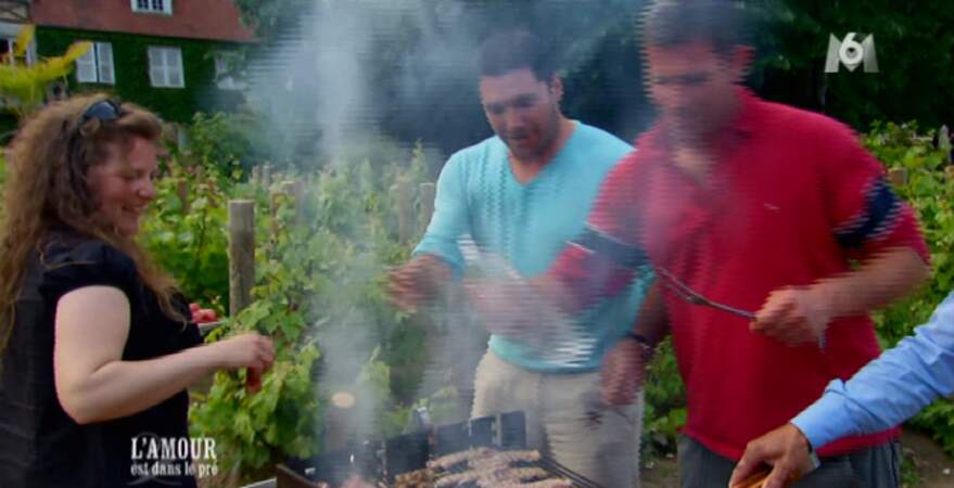 Il a pu profiter du petit barbecue organisé par Marc, Gilles et Nicolas 