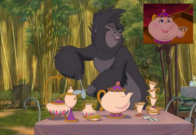 Tarzan : Tok s'amuse avec un service à thé à l'effigie de Mme Samovar
