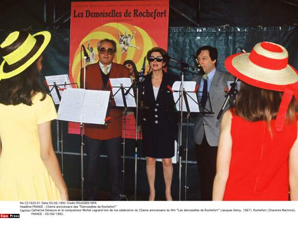 Catherine Deneuve et Michel Legrand réunis à Rochefort en 1992 pour fêter les 25 ans des Demoiselles de Rochefort