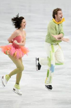 Nathalie Péchalat et son partenaire Fabian Bourzat lors des Championnats du monde de Tokyo. 