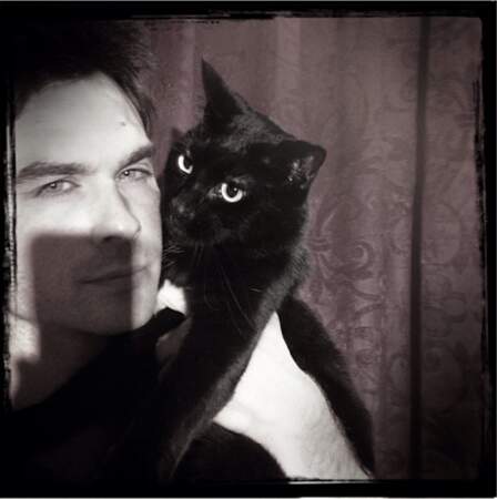Ian Somerhalder n'a pas peur des chats noirs...