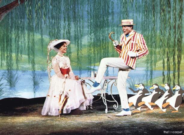 Julie Andrews, Dick Van Dyke et les pingouins de Mary Poppins (1965)