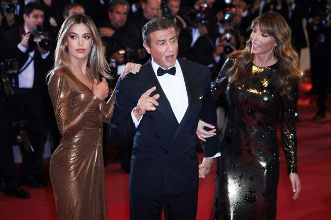 Sylvester Stallone entouré de sa fille Sistine Rose et sa femme Jennifer Flavin 