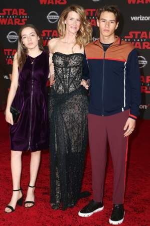 L'actrice Laura Dern, petite nouvelle dans la saga Star Wars, et ses enfants