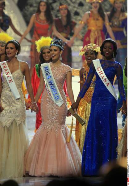 Miss Monde 2013 : les trois plus belles filles du monde, main dans la main