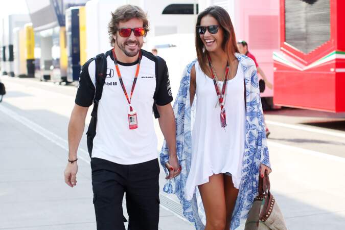 Fernando Alonso et sa compagne, la présentatrice télé espagnole Lara Alvarez