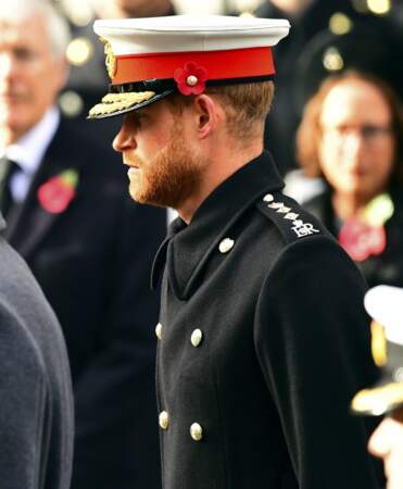 Le prince Harry lors de la commémoration du 11 novembre au mémorial de Whitehall, à Londres