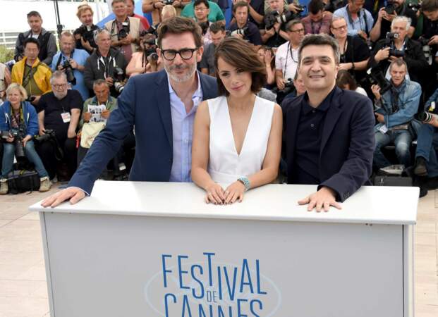Bérénice Bejo entourée de Michel Hazanavicius et Thomas Langmann