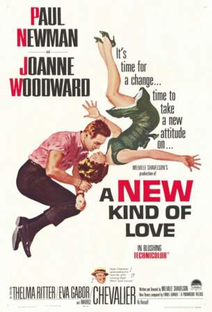 Affiche du film "A New Kind of Love" avec Paul Newman et Joanne Woodward, sorti en 1963