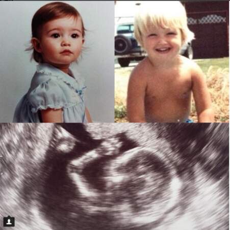 Lauren a également posté sur Instagram des photos d'elle et d'Aaron petits avec l'échographie de leur bébé.