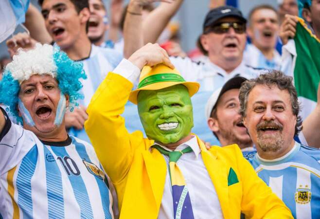 The Mask était là, lui aussi. Tranquille au milieu des supporters argentins...
