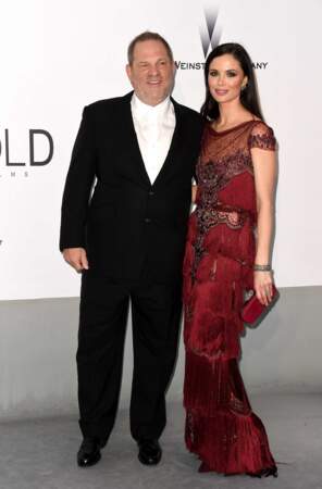 Harvey Weinstein et Georgina Chapman à la soirée de l'AmfAR à Antibes, le 22 mai 2014