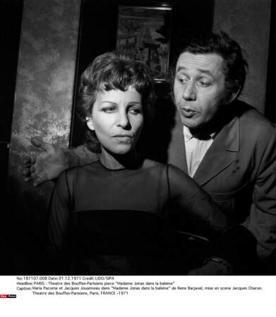 Avec Jacques Jouanneau dans "Madame Jonas dans la baleine" au Théâtre des Bouffes-Parisiens en 1971