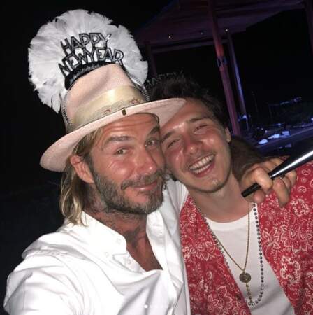 David Beckham et son fils aîné Brooklyn, complices de soirée !