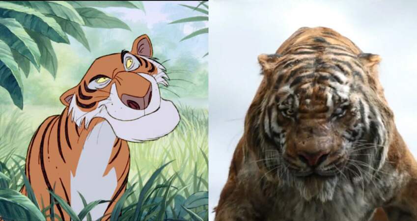 Le tigre Shere Khan, inquiétant dans le dessin animé, carrément terrifiant dans le film