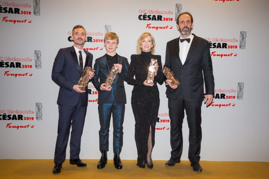 Xavier Legrand,Thomas Gioria, Lea Drucker et Alexandre Gavras fêtent le succès du film "Jusqu'à la garde" 