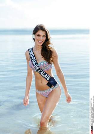 Miss Nord-Pas-de-Calais, Iris Mittenaere lors de la séance photo en maillot de bain