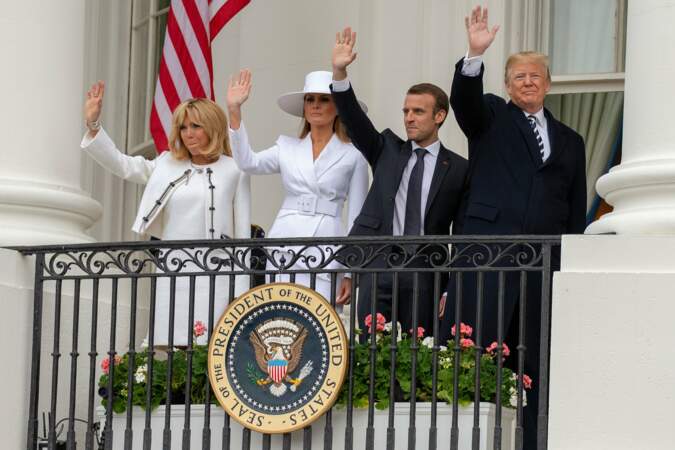 Pour leur deuxième jour aux États-Unis, Brigitte et Emmanuel Macron ont assisté à une cérémonie à la Maison-Blanche