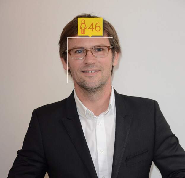 Laurent Romejko. L'âge donné par le logiciel : 46 ans. 