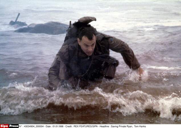 Le Capitaine John H. Miller (Tom Hanks) en plein débarquement dans Il faut sauver le soldat Ryan (1998)