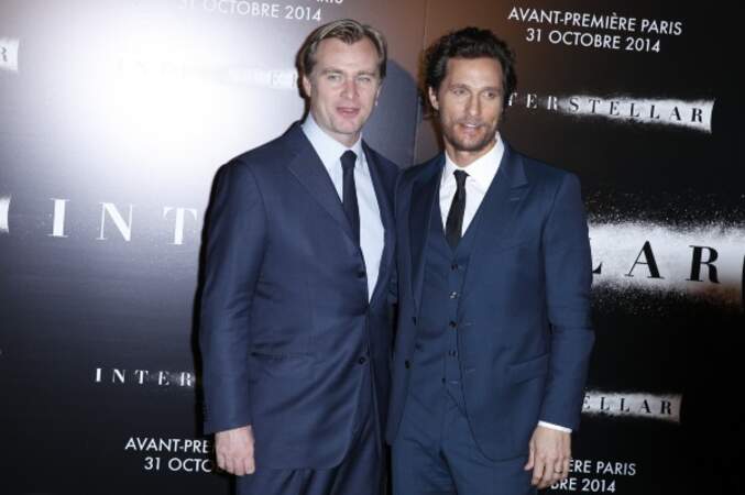 Christophe Nolan et Matthew McConaughey prennent la pose devant Le Grand Rex