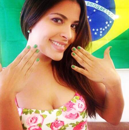Lors de la Coupe du Monde, elle supportait le Brésil évidemment ! 
