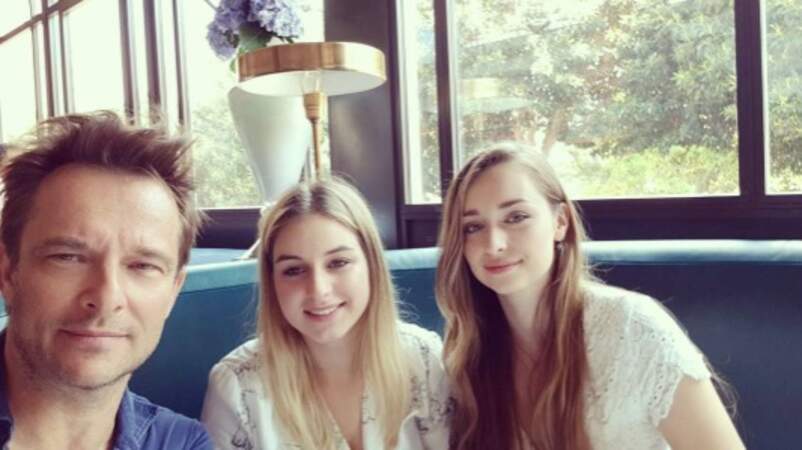 Selfie de famille : David Hallyday, sa sœur Darina et sa fille Emma. 