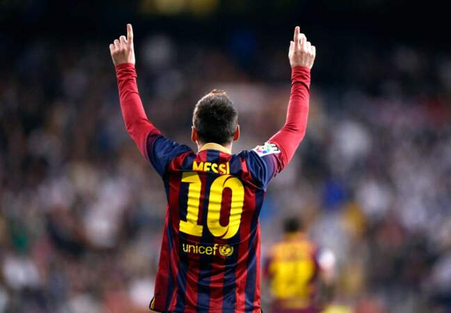 Autre homme heureux du week-end : Lionel Messi, les bras vers le ciel !   