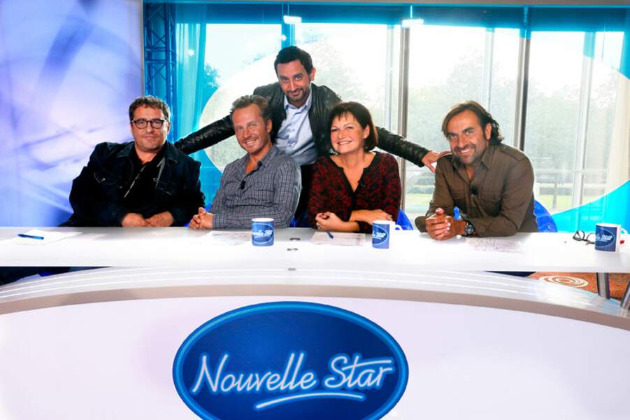 Cyril Hanouna avec les membres du jury de Nouvelle Star