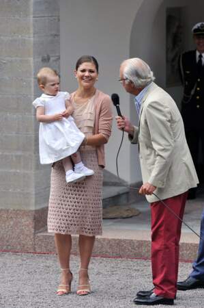 Juillet 2013, premier discours avec maman et papy, le roi Carl XVI Gustav. Trop facile !