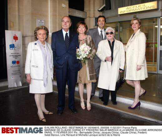 11 février 2011, Bernadette assiste au deuxième mariage de sa cadette Claude avec Frédéric Salat-Baroux