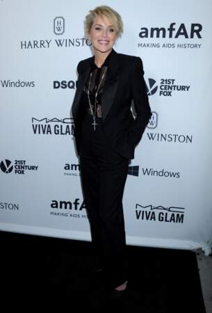 Sharon Stone au gala de l'amfAR