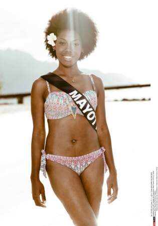 Miss Mayotte, Ramatou Rajiabo lors de la séance photo en maillot de bain