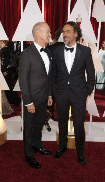 Michael Keaton (à gauche) et la réalisateur de Birdman, Alejandro González Iñárritu