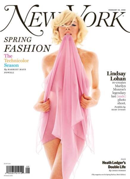 Cette couverture de New York avec Lindsay Lohan, référence à une photo culte et sexy de Bern Stent. 