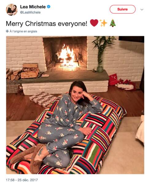 En revanche, Lea Michele semblait esseulée dans son pyjama