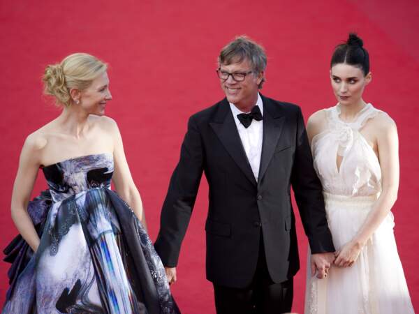 Cate Blanchett, Todd Haynes et Rooney Mara pour la montée des marches de Carol